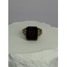 10K YELLOW GOLD BROWN TOURMALINE & DIAMONDS RING SIZE 6