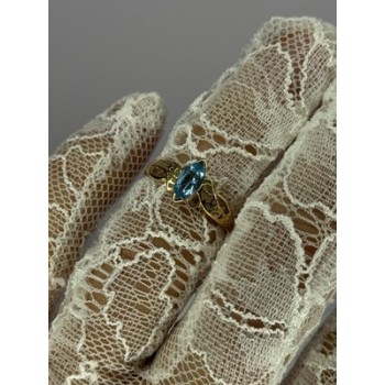 10K YELLOW GOLD BLUE TOPAZ RING SIZE 6.8