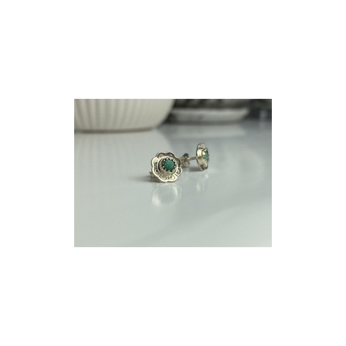 925 Sterling Silver Malachite Stud Earrings