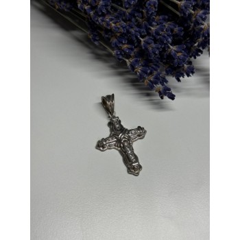 925 Sterling Silver CZ Cross Length 48 Mm