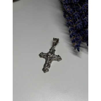 925 Sterling Silver CZ Cross Length 48 Mm