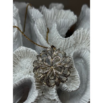 925 Sterling Silver Gold Plated Wild Flower Necklace