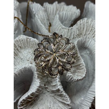 925 Sterling Silver Gold Plated Wild Flower Necklace
