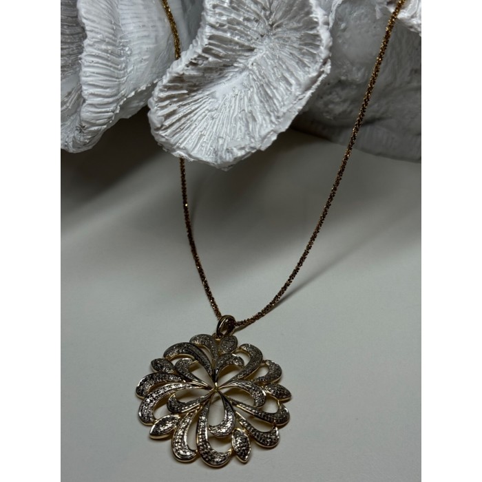 925 Sterling Silver Gold Plated Wild Flower Necklace