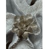 925 Sterling Silver Flower Brooch Length 1.8 Inch
