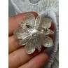 925 Sterling Silver Flower Brooch Length 1.8 Inch