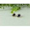 925 Sterling Silver Gold Plated Sapphires & CZ Earrings