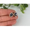 925 Sterling Silver Gold Plated Sapphires & CZ Earrings