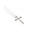 10K WHITE GOLD DIAMONDS CHAIN WITH CROSS