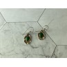 Vintage 925 Sterling Silver Malachite Earrings