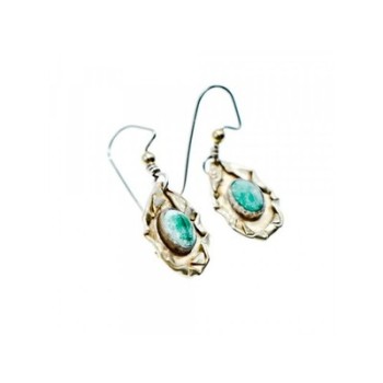 Vintage 925 Sterling Silver Malachite Earrings
