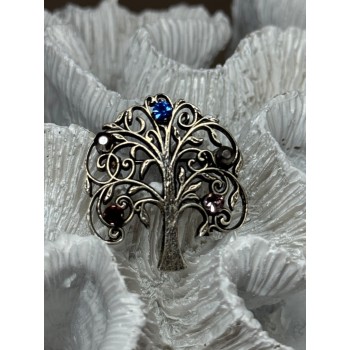 925 Sterling Silver Spinel Brooch Length 1.5 Inch