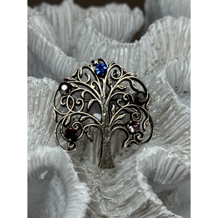 925 Sterling Silver Spinel Brooch Length 1.5 Inch