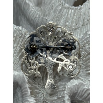 925 Sterling Silver Spinel Brooch Length 1.5 Inch