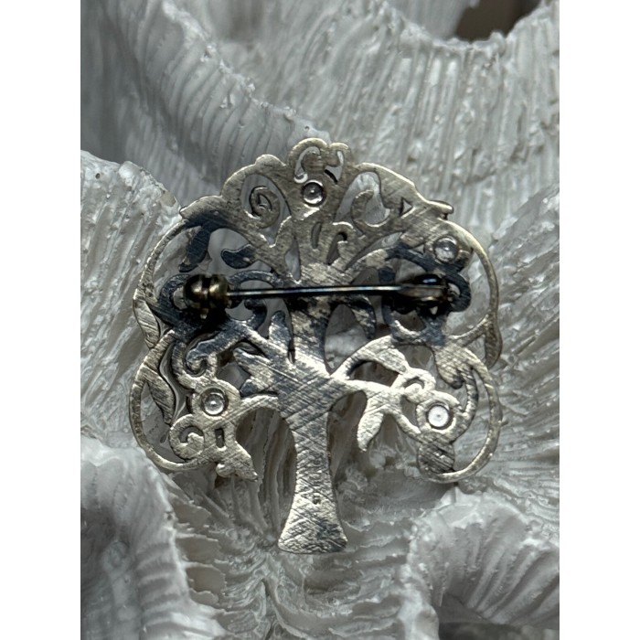 925 Sterling Silver Spinel Brooch Length 1.5 Inch