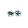 925 STERLING SILVER BLUE TOPAZ STUD EARRINGS