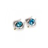 925 STERLING SILVER BLUE TOPAZ STUD EARRINGS