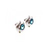 925 STERLING SILVER BLUE TOPAZ STUD EARRINGS