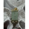 925 Sterling Silver Gold Plated Jadeite Pendant Length 1.5 Inch