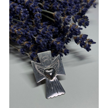 925 Sterling Silver Angel Heart Brooch