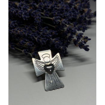 925 Sterling Silver Angel Heart Brooch