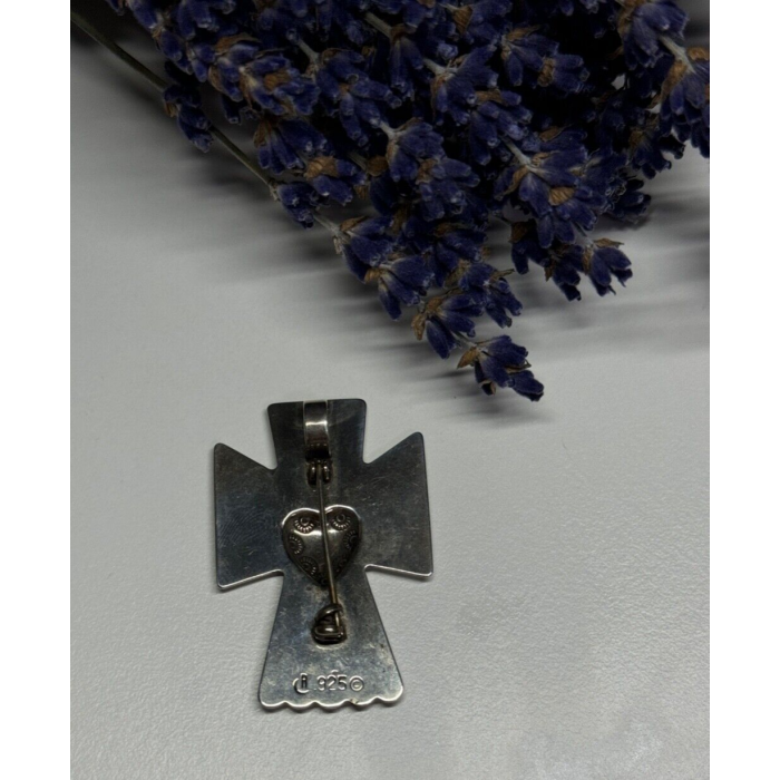 925 Sterling Silver Angel Heart Brooch