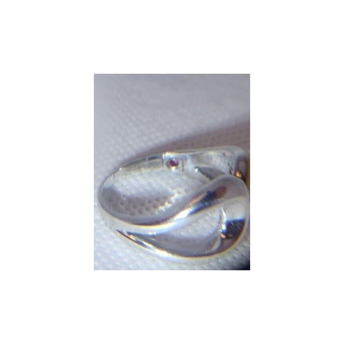 Silver Ring 925 Vintage Elle Accent Red Ruby Inside The Band Size 9