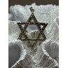 925 Sterling Silver Marcasite Star Of David Pendant Length 1.8 Inch