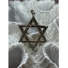 925 Sterling Silver Marcasite Star Of David Pendant Length 1.8 Inch