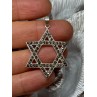 925 Sterling Silver Marcasite Star Of David Pendant Length 1.8 Inch