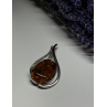 925 Sterling Silver Amber & CZ Brooch