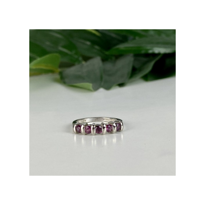 925 Sterling Silver Morganite Ring Size 6