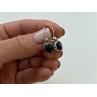 Vintage 925 Sterling Silver Agate Earrings