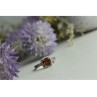 925 Sterling Silver Hessonite & CZ Ring Size 8
