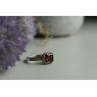 925 Sterling Silver Hessonite & CZ Ring Size 8