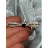 925 Sterling Silver Onyx & Marcasite Brooch Length 1.8 Inch