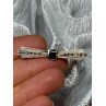 925 Sterling Silver Onyx & Marcasite Brooch Length 1.8 Inch