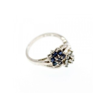 925 Sterling Silver Blue Sapphire & White Topaz 