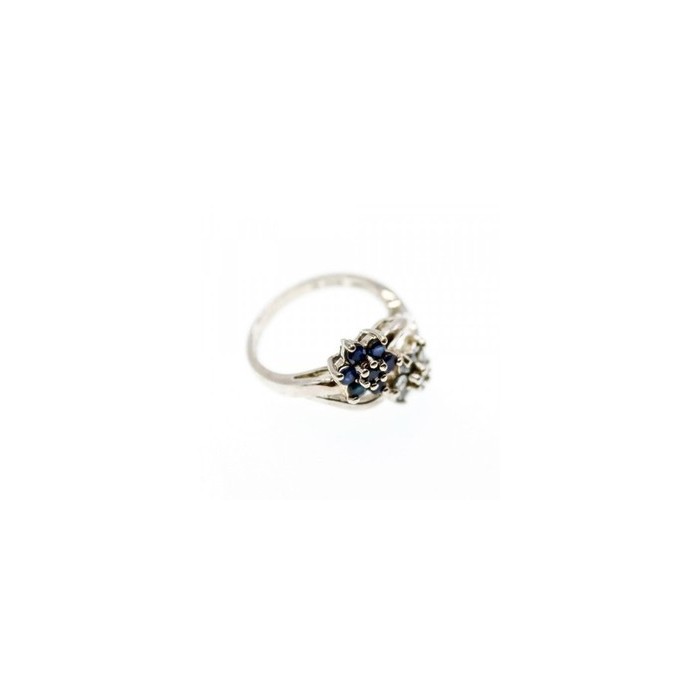 925 Sterling Silver Blue Sapphire & White Topaz 