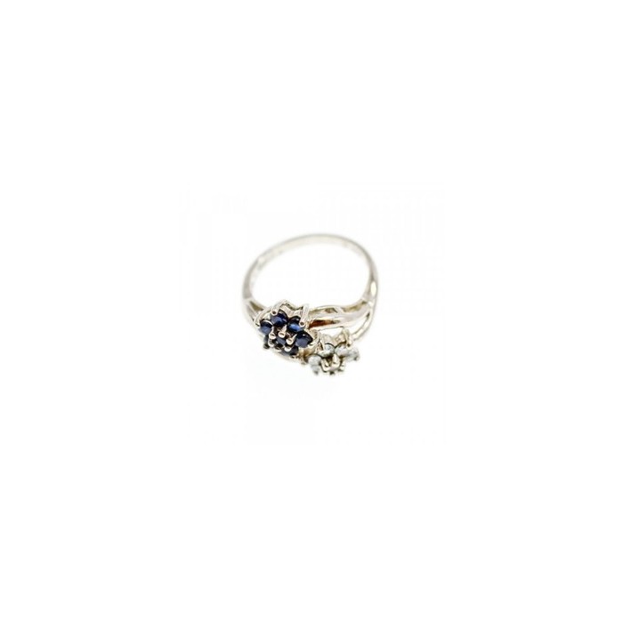 925 Sterling Silver Blue Sapphire & White Topaz 
