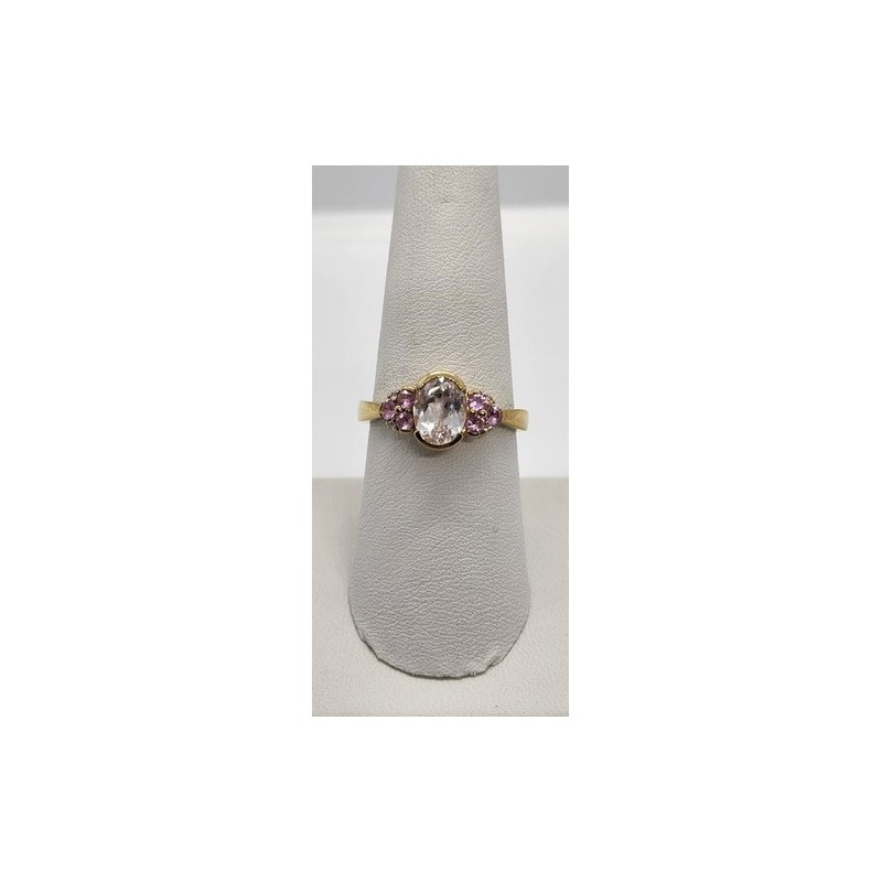 925 Sterling Silver Quartz & Topaz Ring Size 7.5