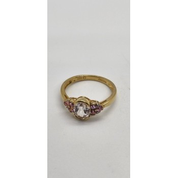 925 Sterling Silver Quartz & Topaz Ring Size 7.5