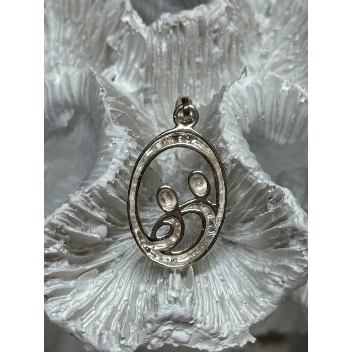 925 Sterling Silver Diamond Pendant Length 1.3 Inch