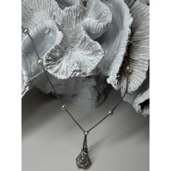 925 STERLING SILVER PEARLS NECKLACE LENGTH 18 INCH ELEGANT