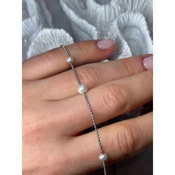 925 STERLING SILVER PEARLS NECKLACE LENGTH 18 INCH ELEGANT