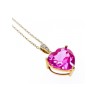 10K YELLOW GOLD PINK SAPPHIRE & DIAMOND PENDANT