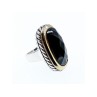 925 STERLING SILVER BLACK NEPHRITE ( JADE ) RING SIZE 7