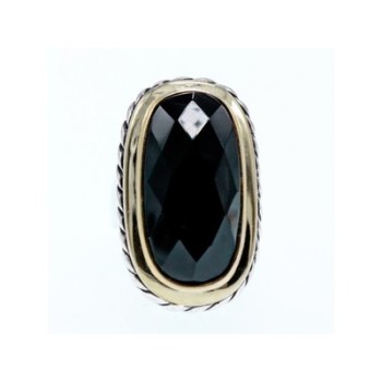 925 STERLING SILVER BLACK NEPHRITE ( JADE ) RING SIZE 7