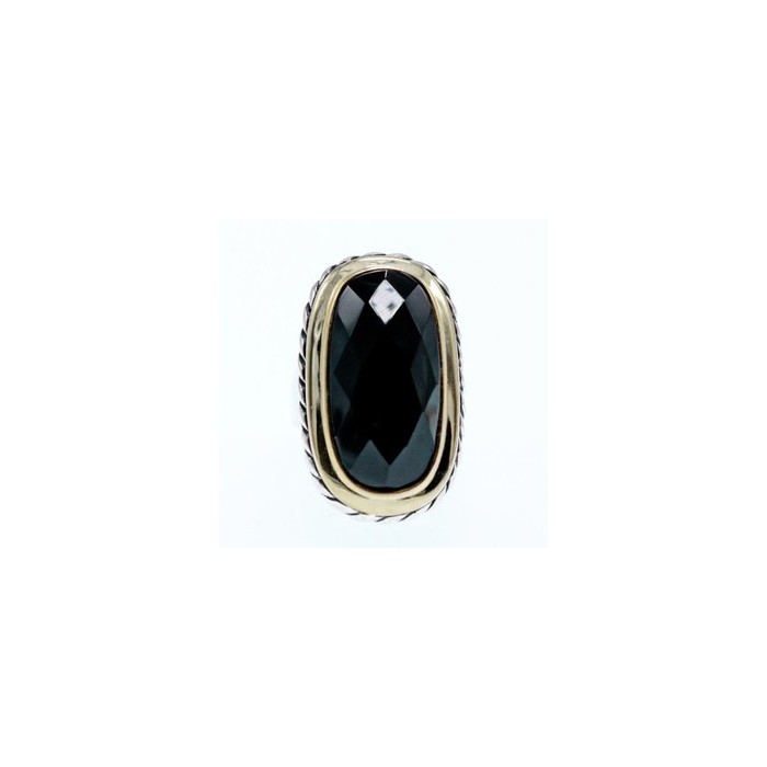 925 STERLING SILVER BLACK NEPHRITE ( JADE ) RING SIZE 7