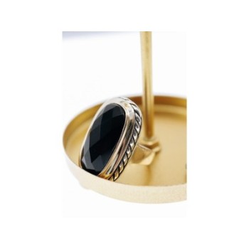 925 STERLING SILVER BLACK NEPHRITE ( JADE ) RING SIZE 7